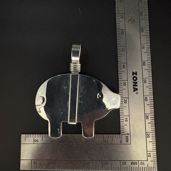 Sterling Silver Pig Pendant. - Picture 7 of 7